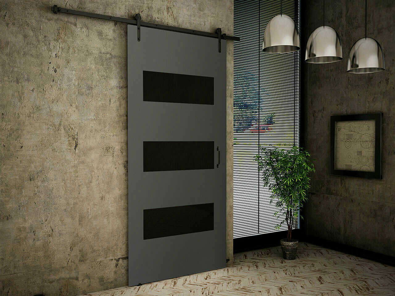 Sliding door Dover 159 (Anthracite + Black)
