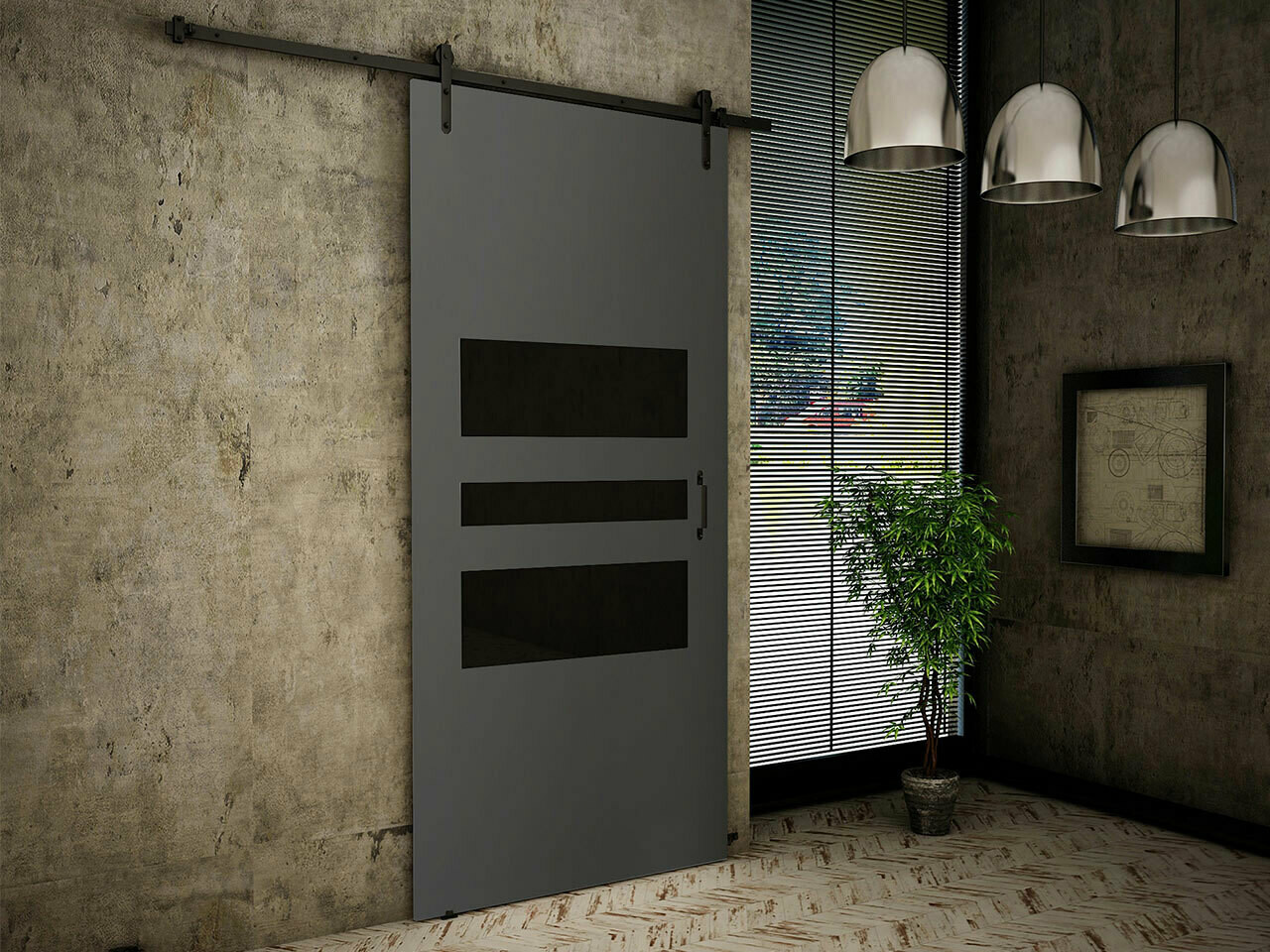 Sliding door Dover 162 (Anthracite + Black)