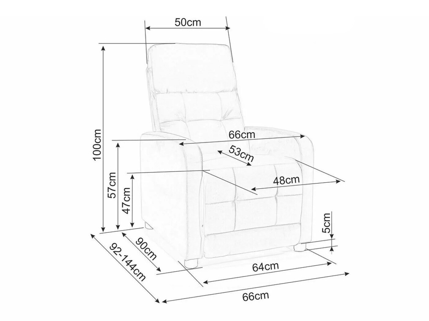 Armchair recliner Detroit 188 (Beige)