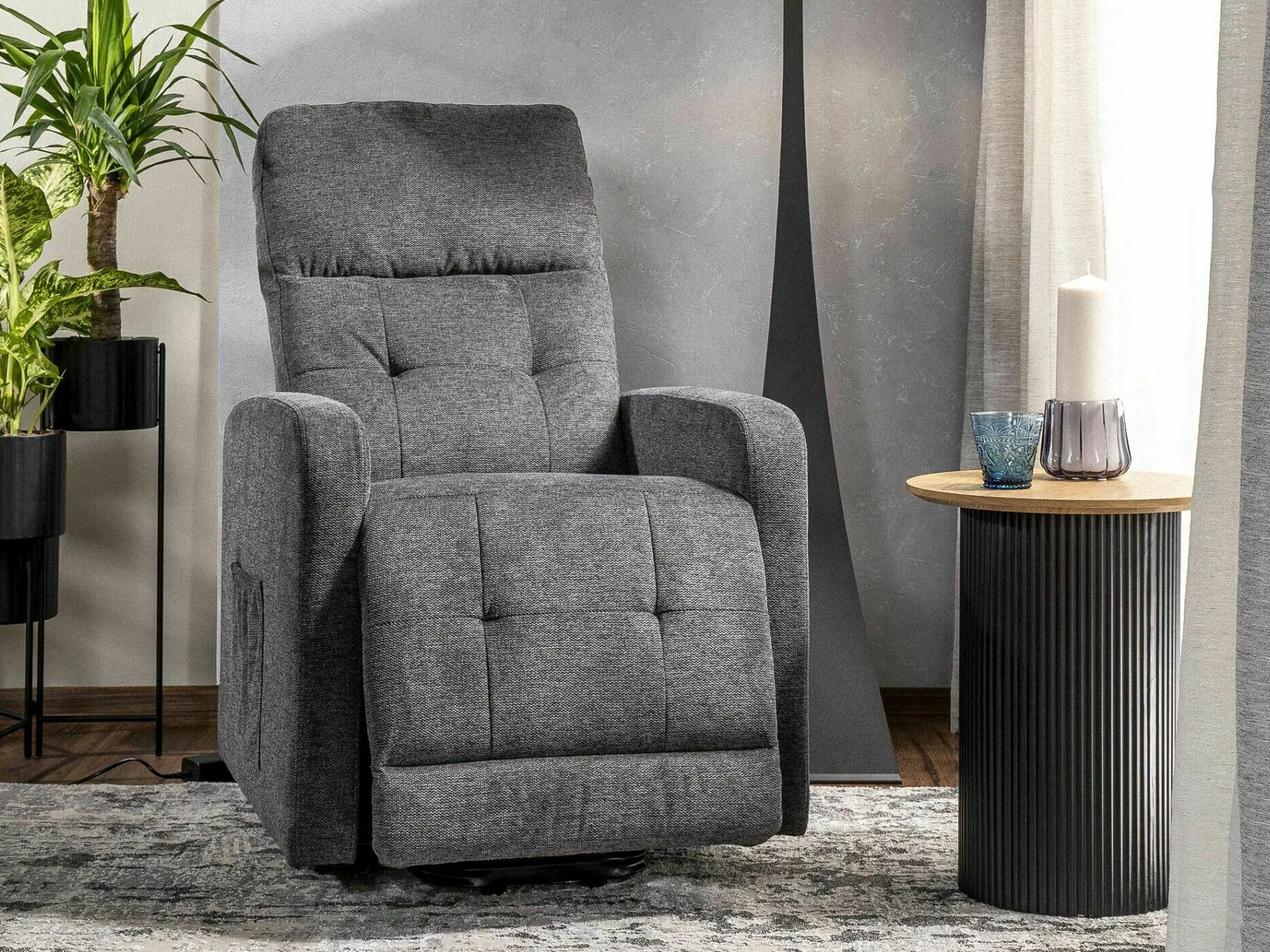 Armchair recliner Detroit 197 (Dark grey)