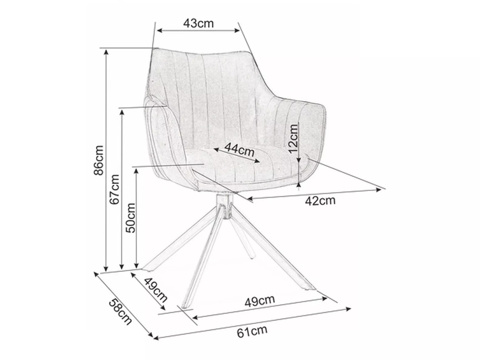 Chair Detroit 134 (Bluvel 40)