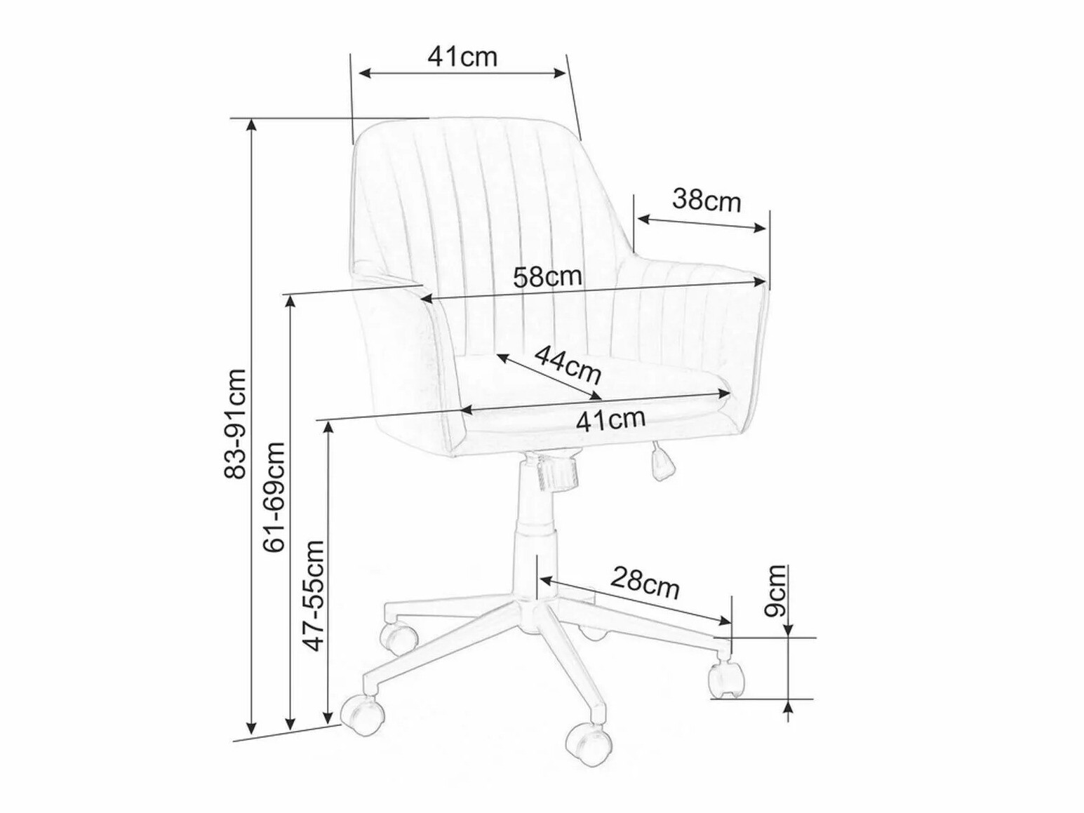 Office chair Detroit 295 (Light grey)