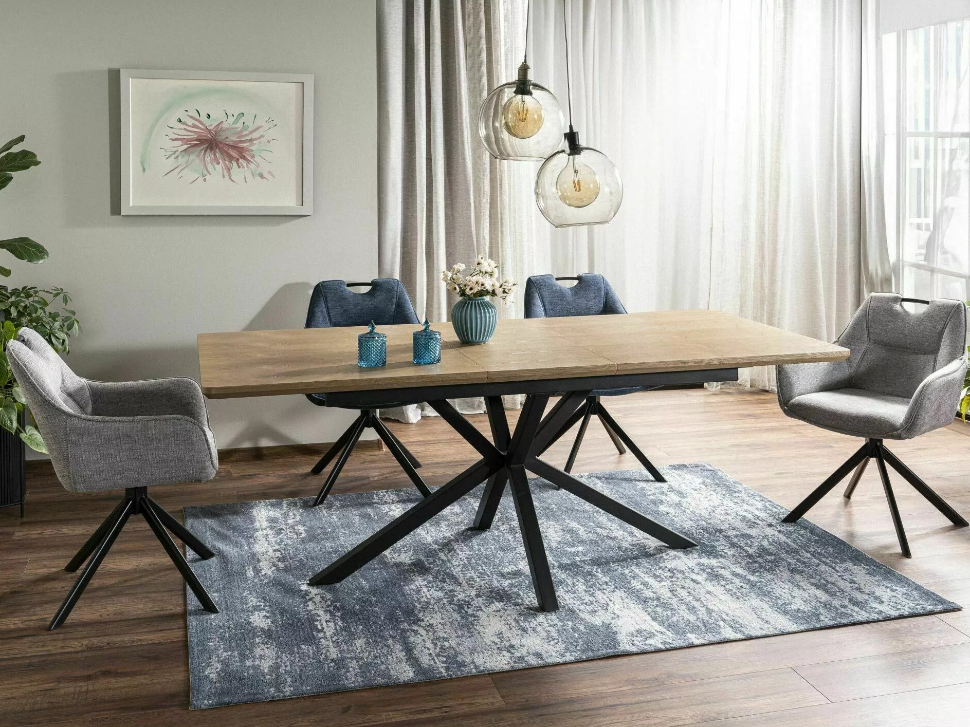 Table Detroit 374 (Oak + Black)