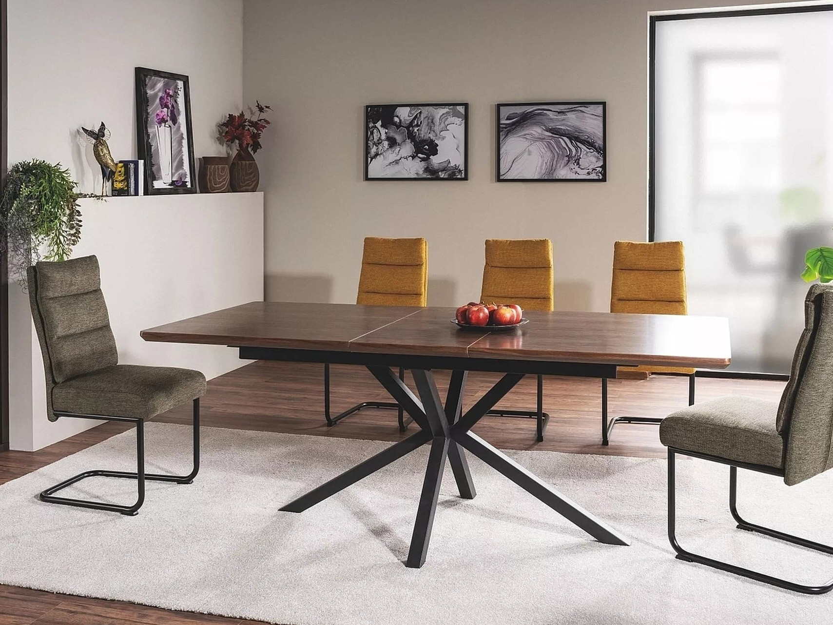 Table Detroit 374 (Walnut + Black)