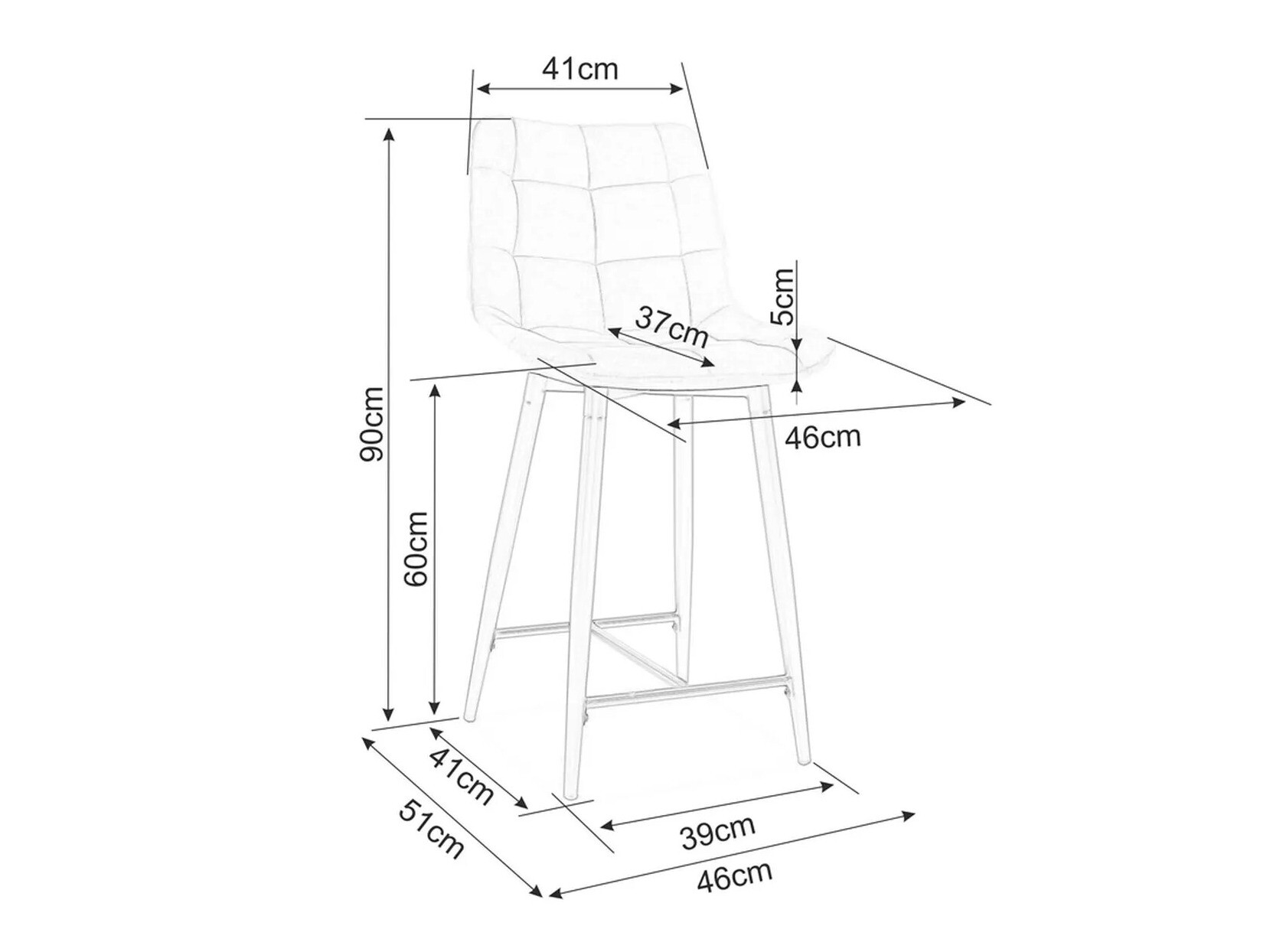Counter stool Detroit 393 (Yellow)