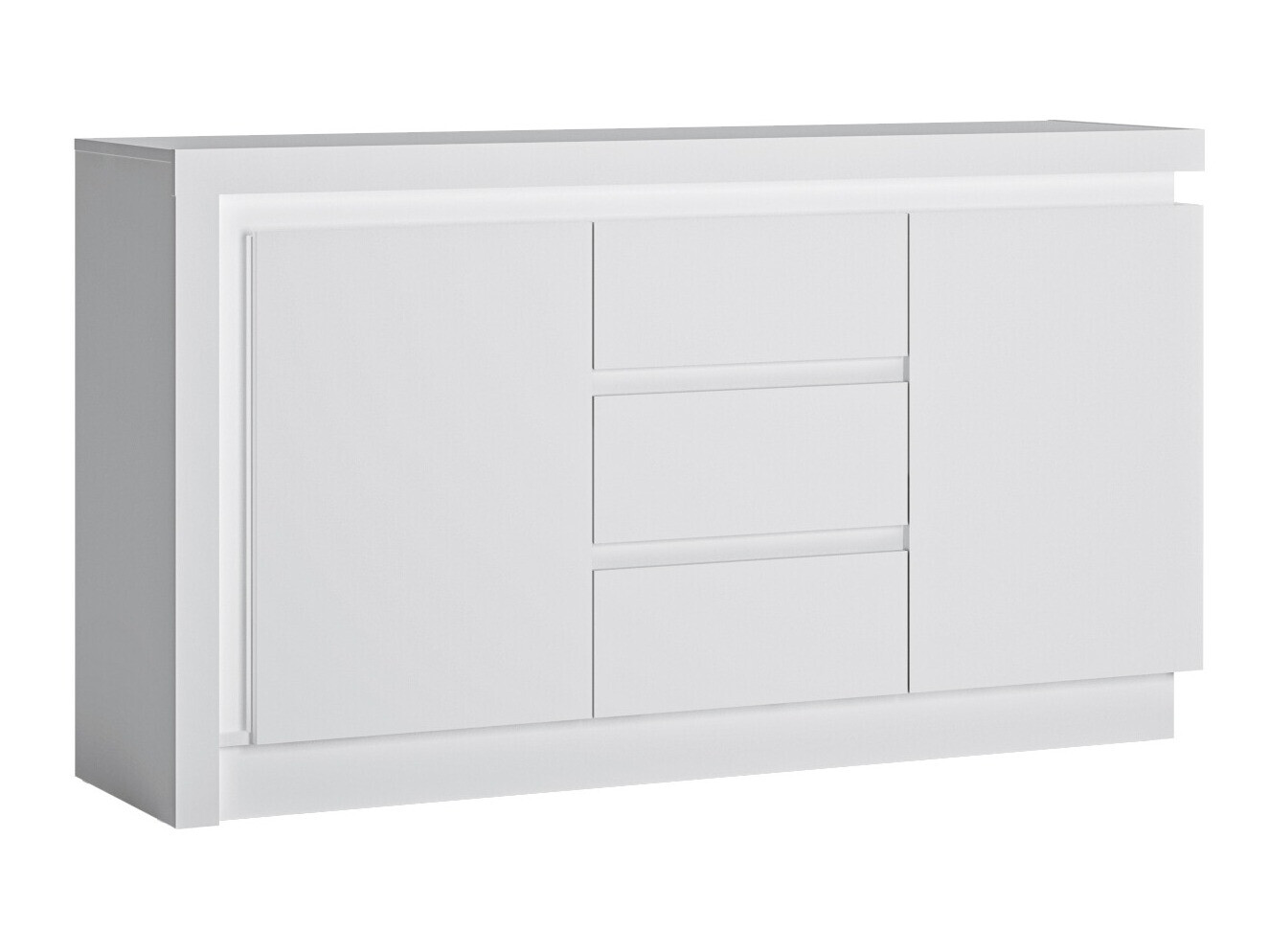 Chest of drawers Feldeli 103 (White + Glossy white)