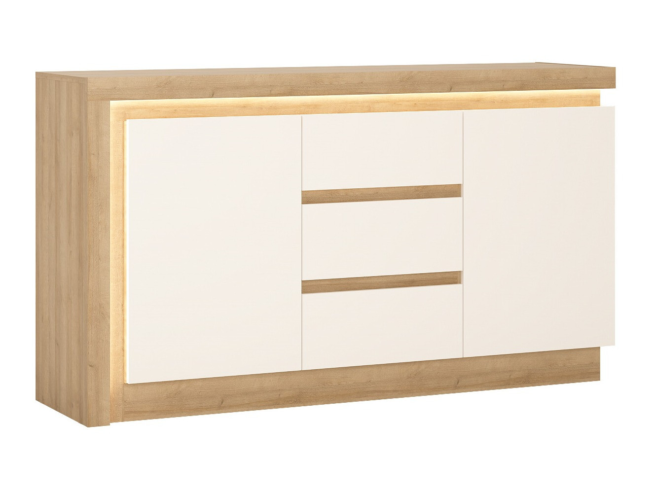 Chest of drawers Feldeli 103 (White + Oak)