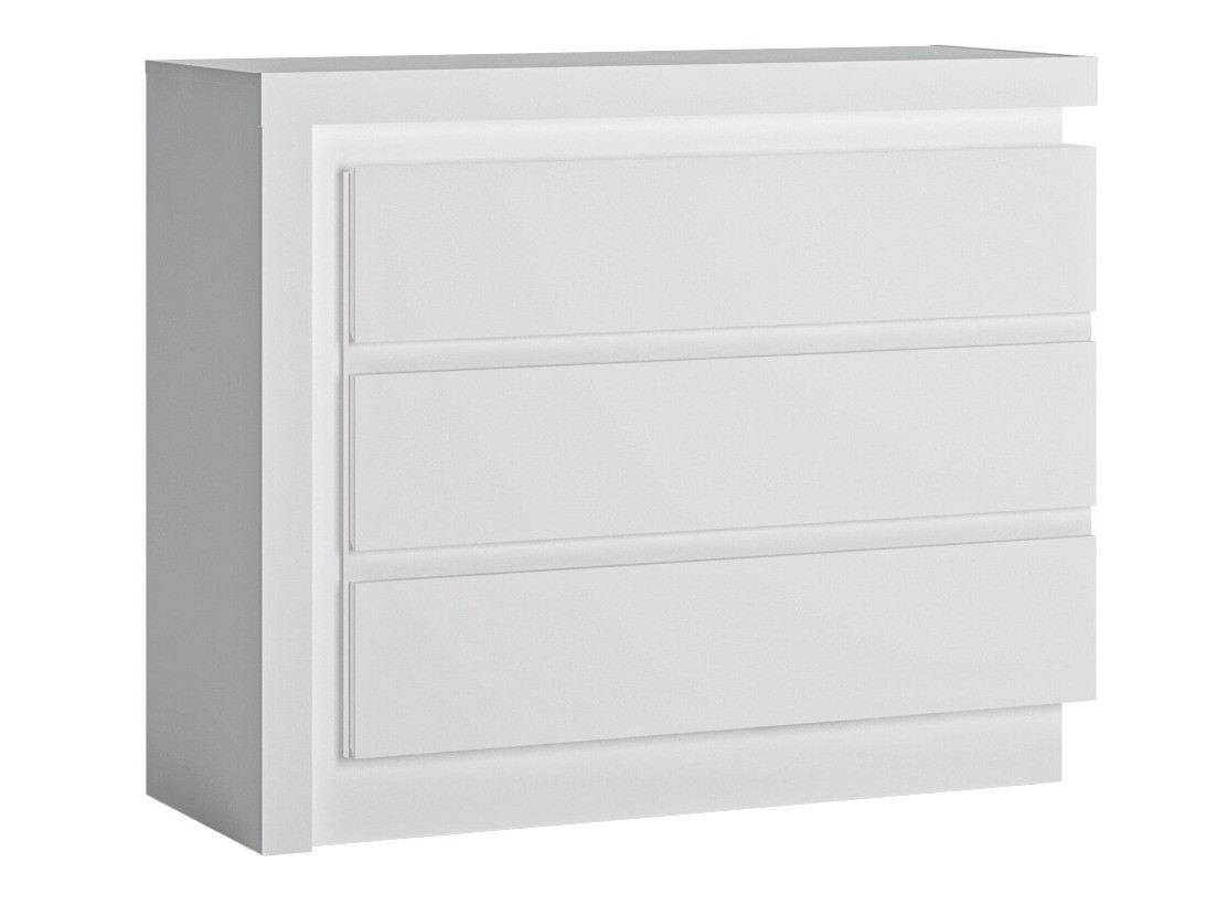 Chest of drawers Feldeli 108 (White + Glossy white)