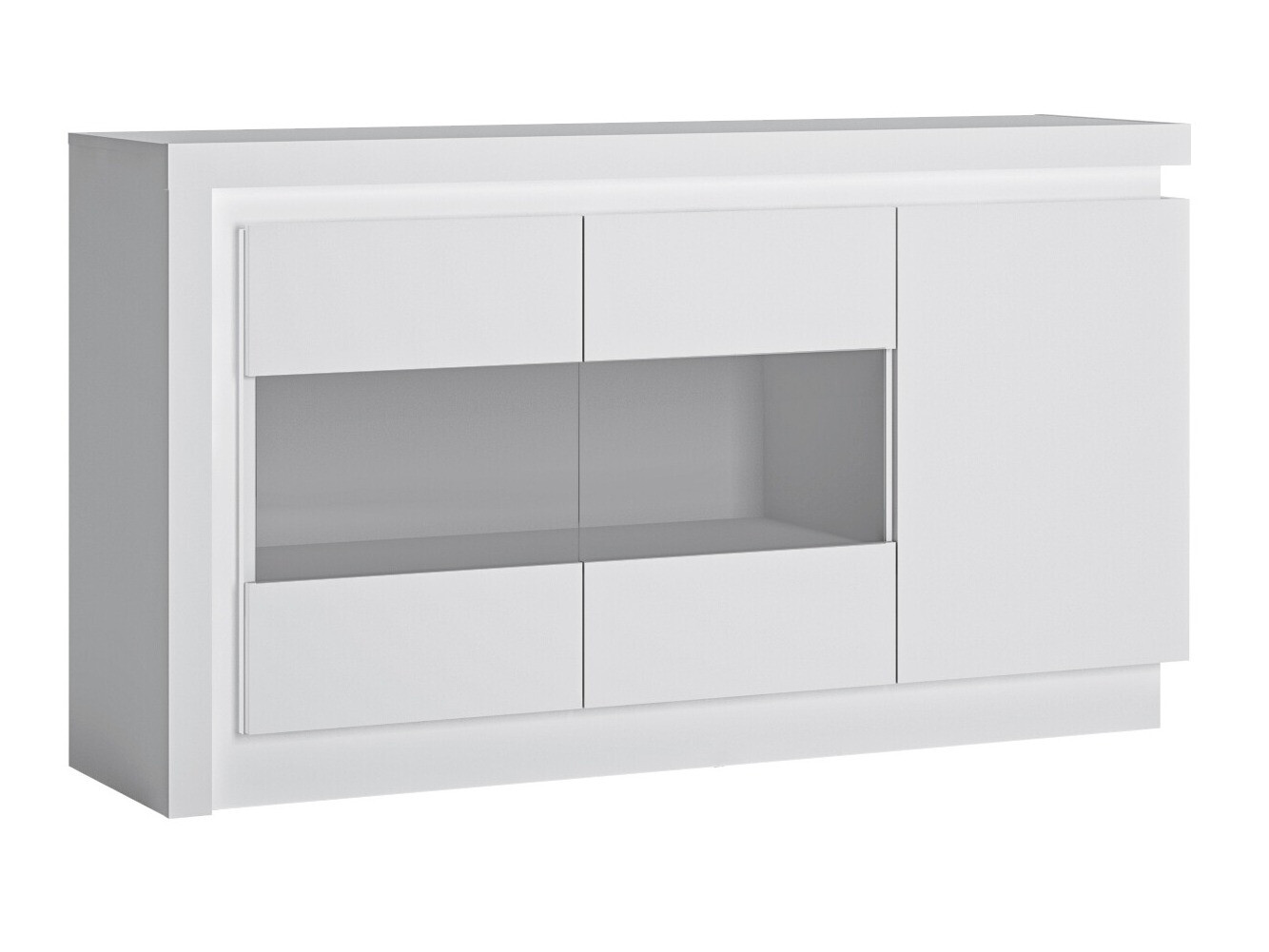 Sideboard Feldeli 104 (White + Glossy white)