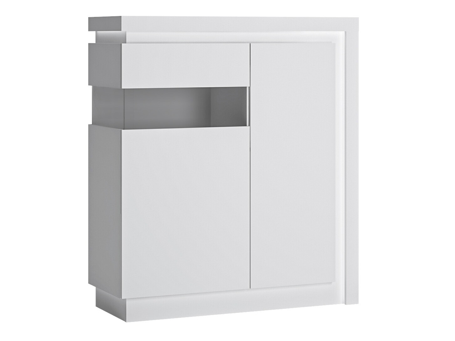 Sideboard Feldeli 112 (White + Glossy white)