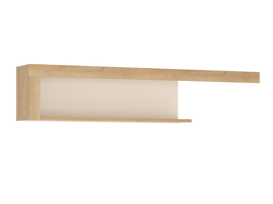 Wall shelf Feldeli 114 (Riviera oak + Glossy white)