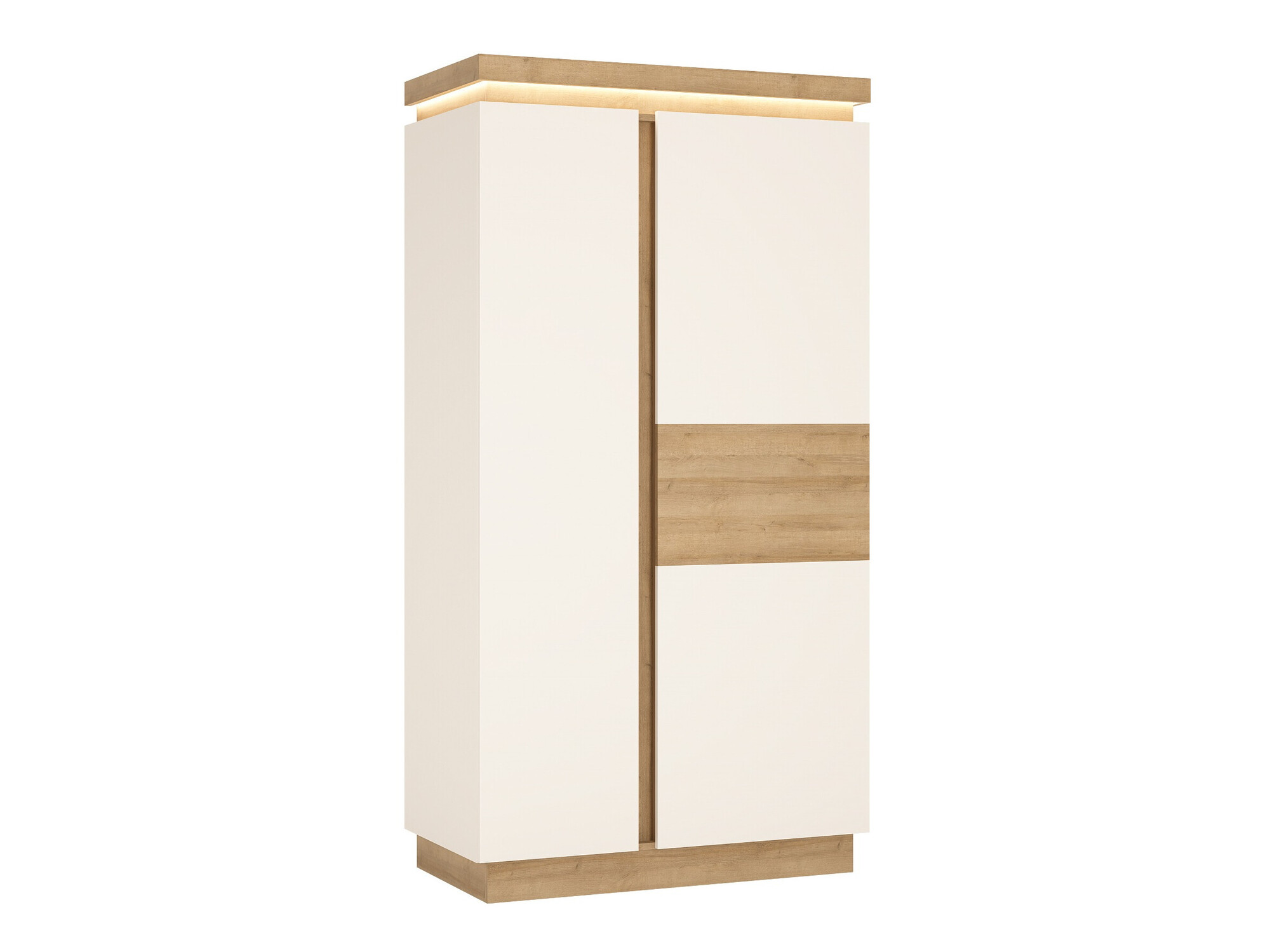 Wardrobe Feldeli 106 (Riviera oak + Glossy white)
