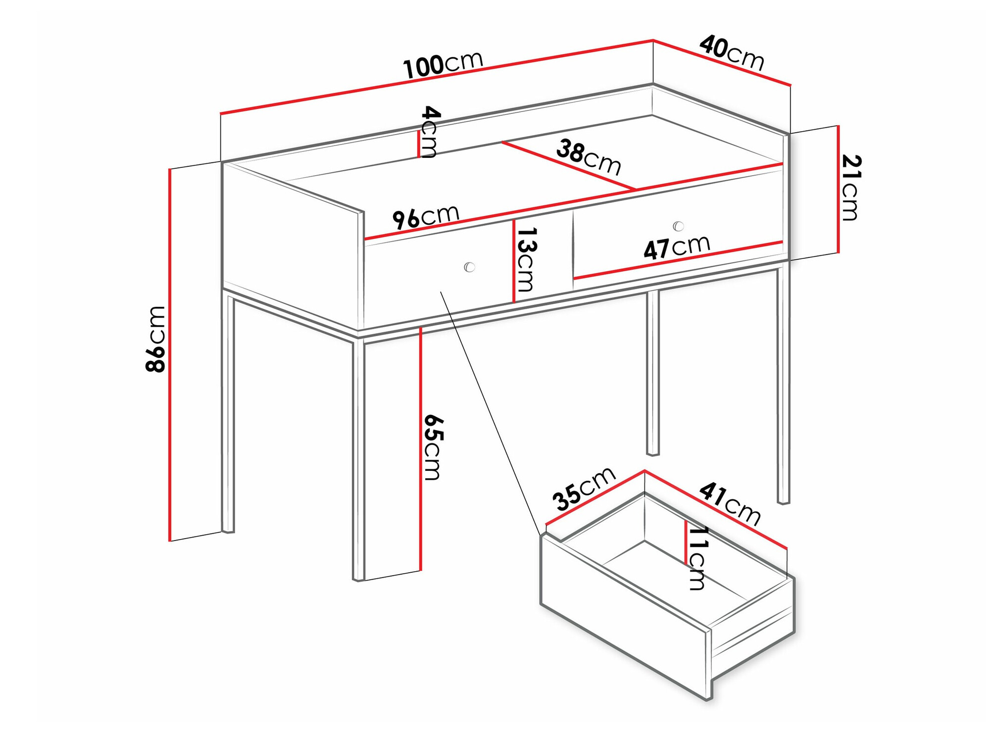 Console table Comfivo Etmore 106 (Grey)