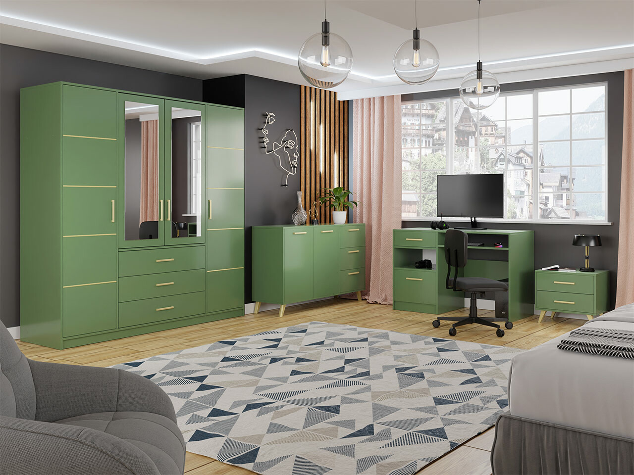 Furniture set Rosa I (Green)
