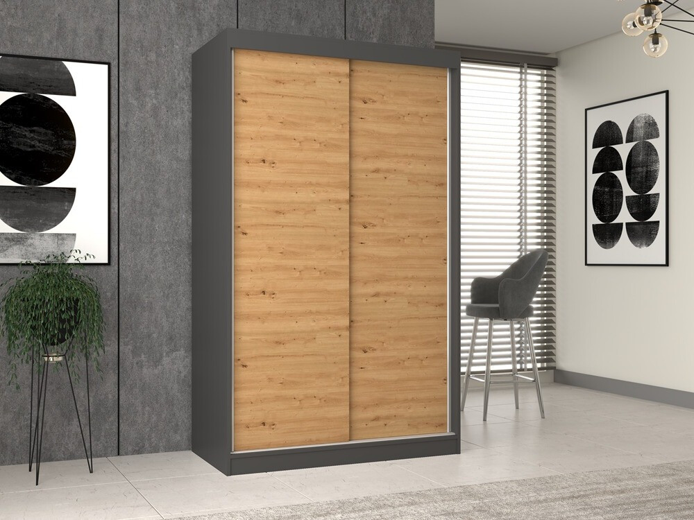 Wardrobe Mandeville 159 (Anthracite + Artisan oak)