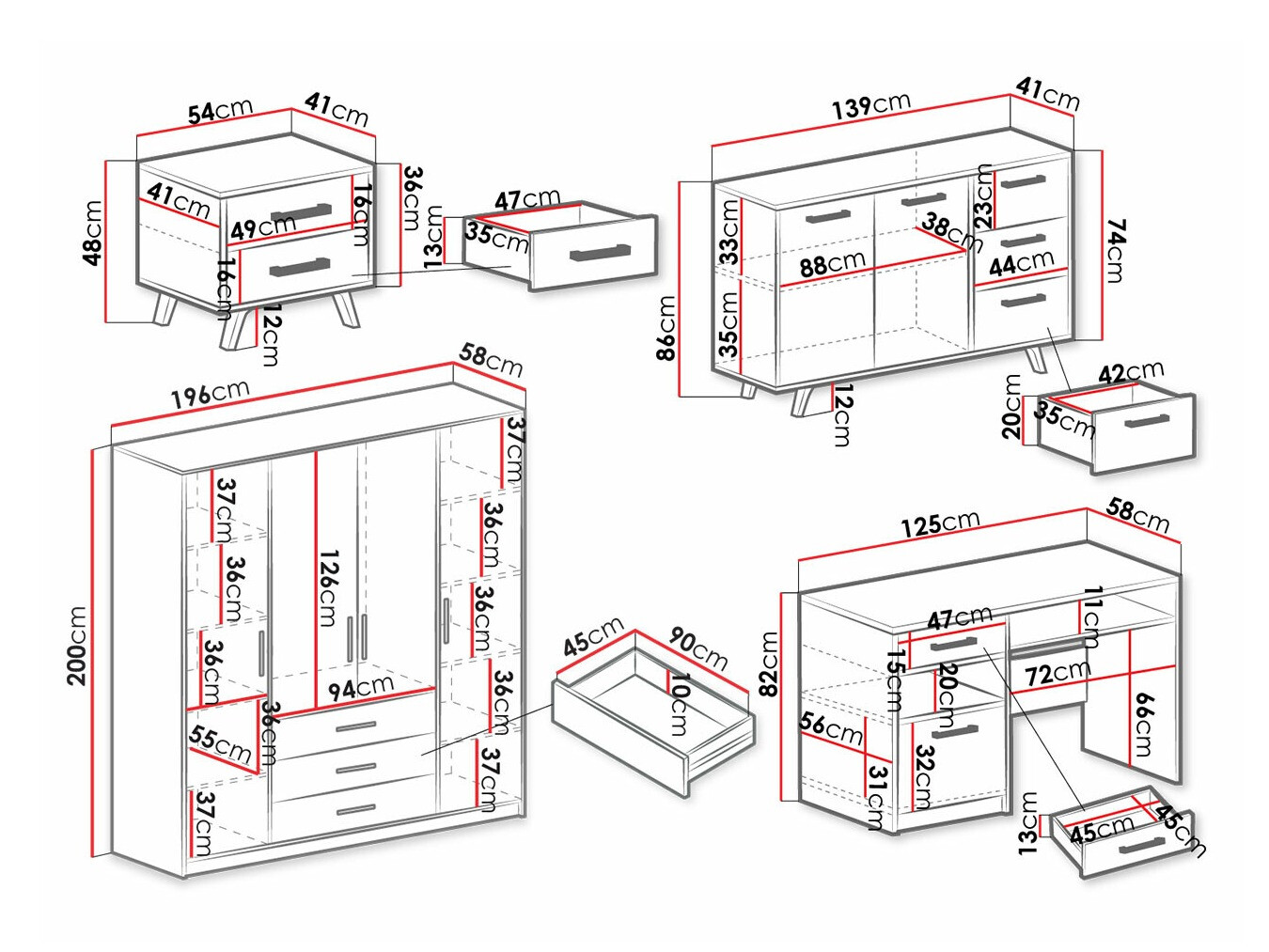 Furniture set Delbalo 106 (Blue)