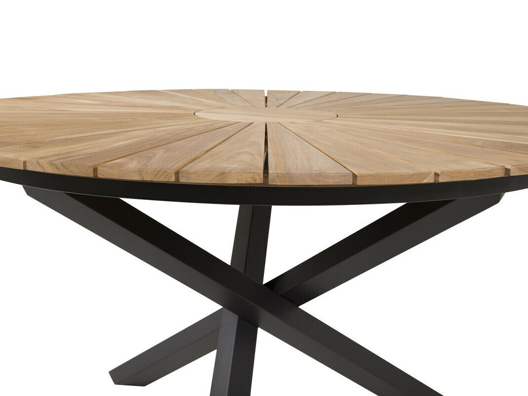 Outdoor table Dallas 5223 (Black + Teak)