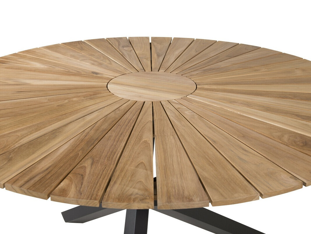 Outdoor table Dallas 5223 (Black + Teak)