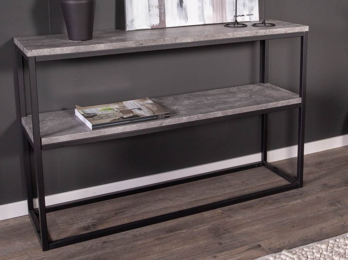 Console table Dallas 2521 (Concrete + Black)