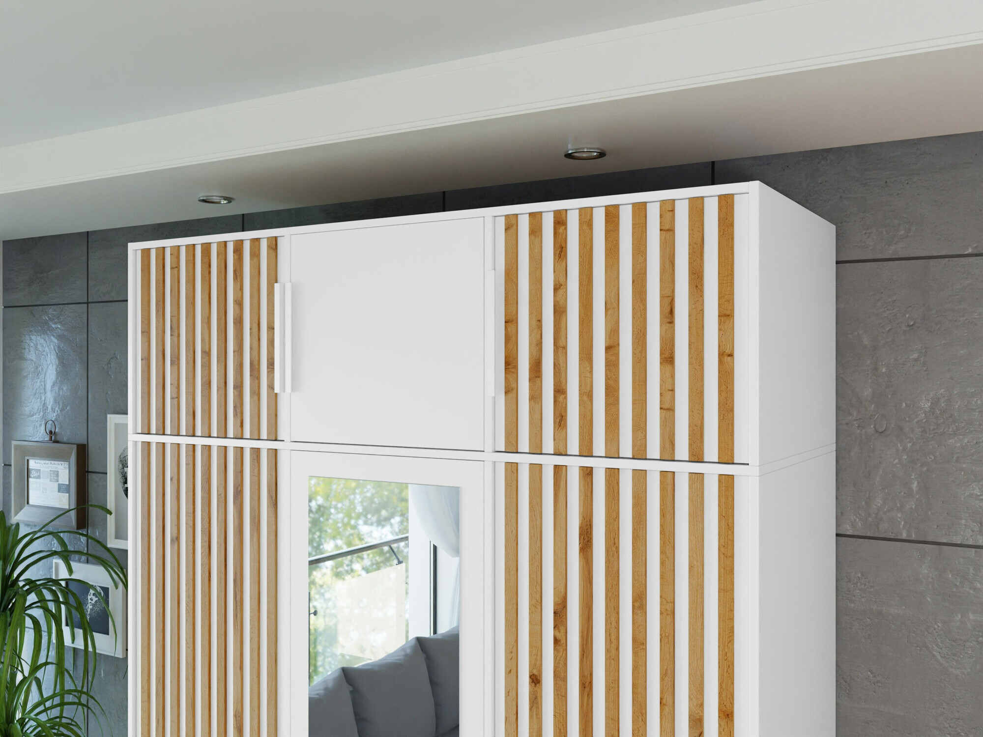 Sideboard Collis I (White + Wotan Oak)