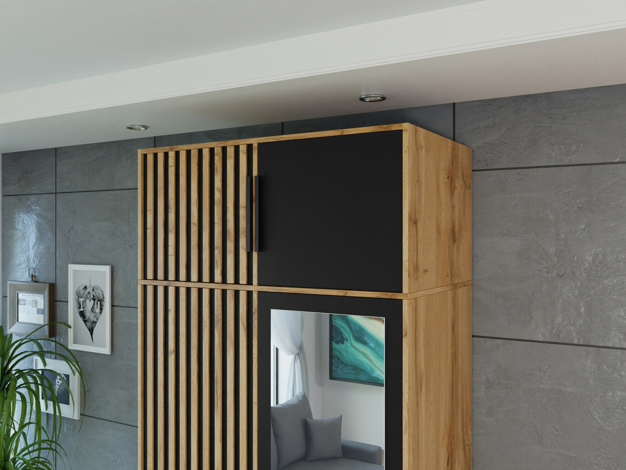 Sideboard Collis (Wotan Oak + Black)