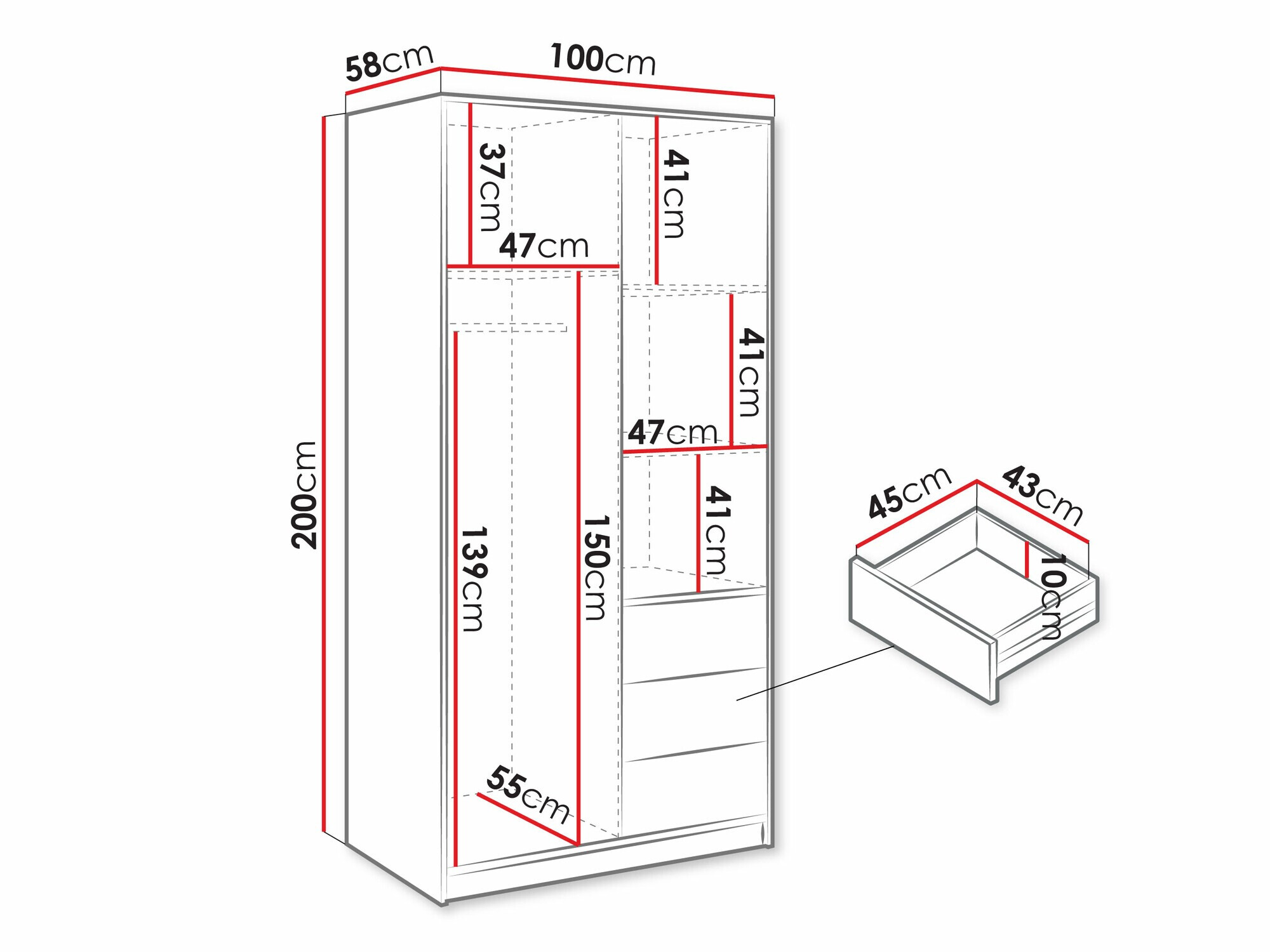Wardrobe Collis (White + Wotan Oak)