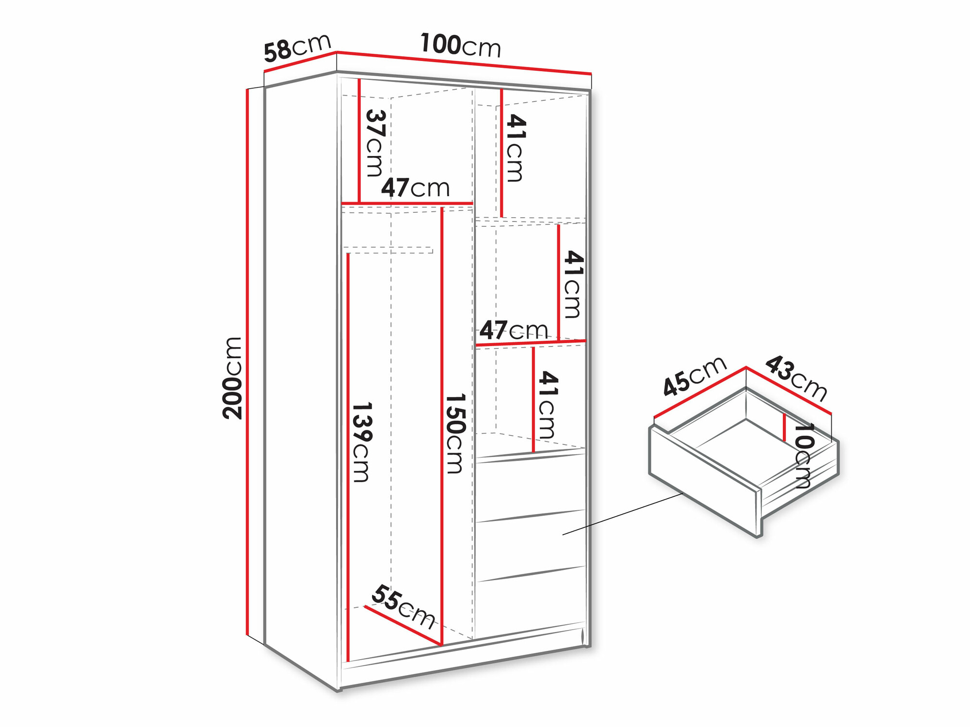Wardrobe Collis (Wotan Oak + Black)