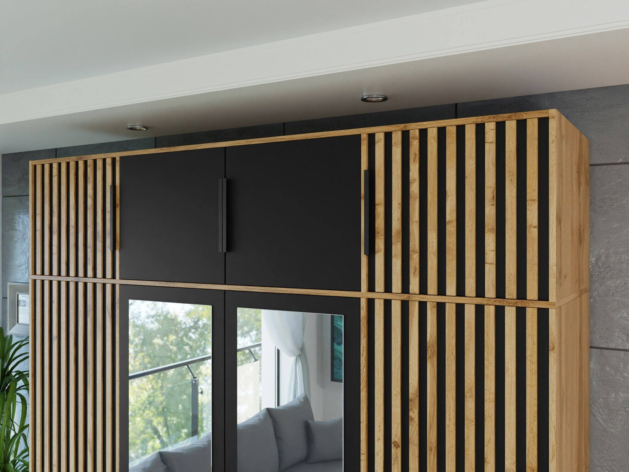 Sideboard Collis II (Wotan Oak + Black)