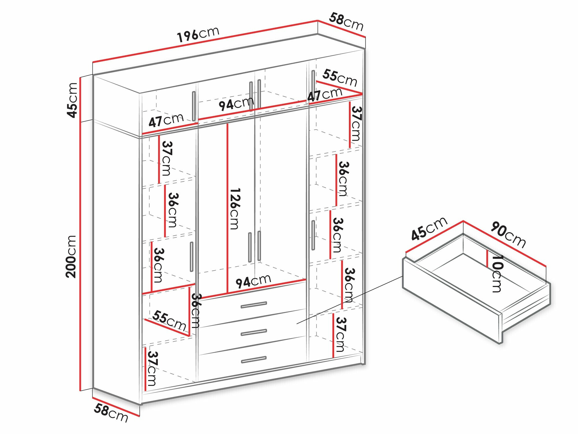 Wardrobe Dortivu I (Wellington oak)