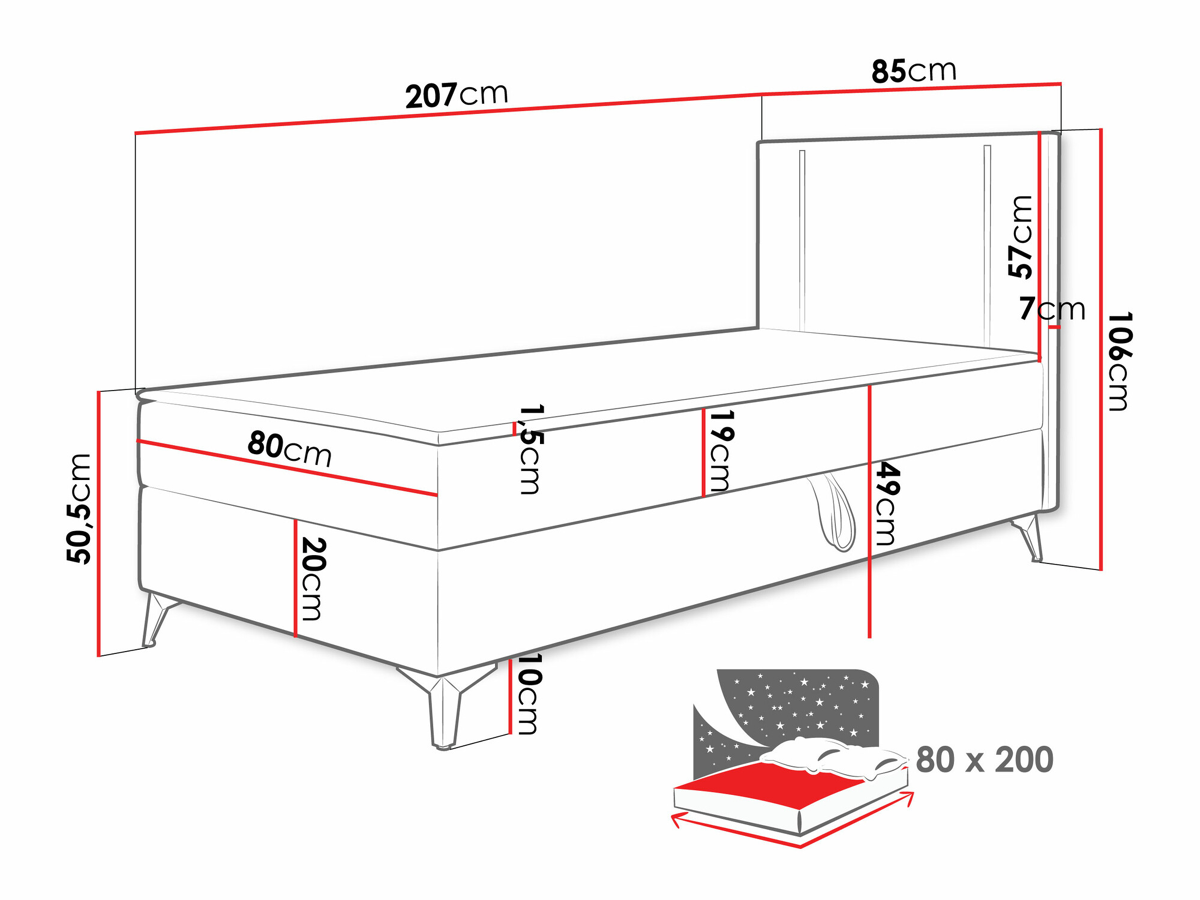 Continental bed Memphis 146 (Manila 14)