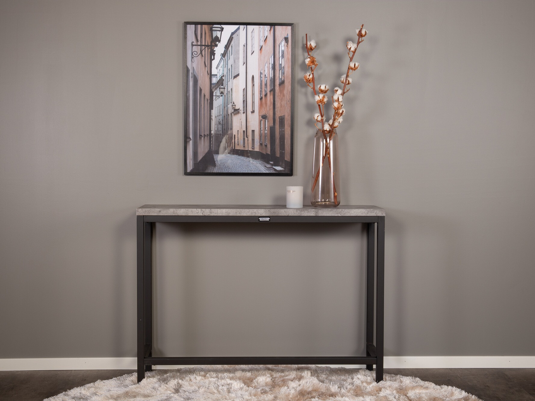 Console table Dallas 2468 (Black + Concrete)