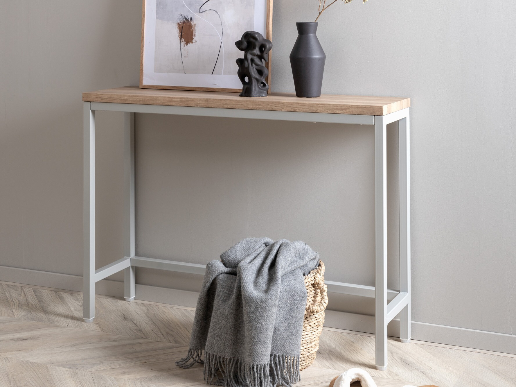 Console table Dallas 2468 (Grey + Light wood)