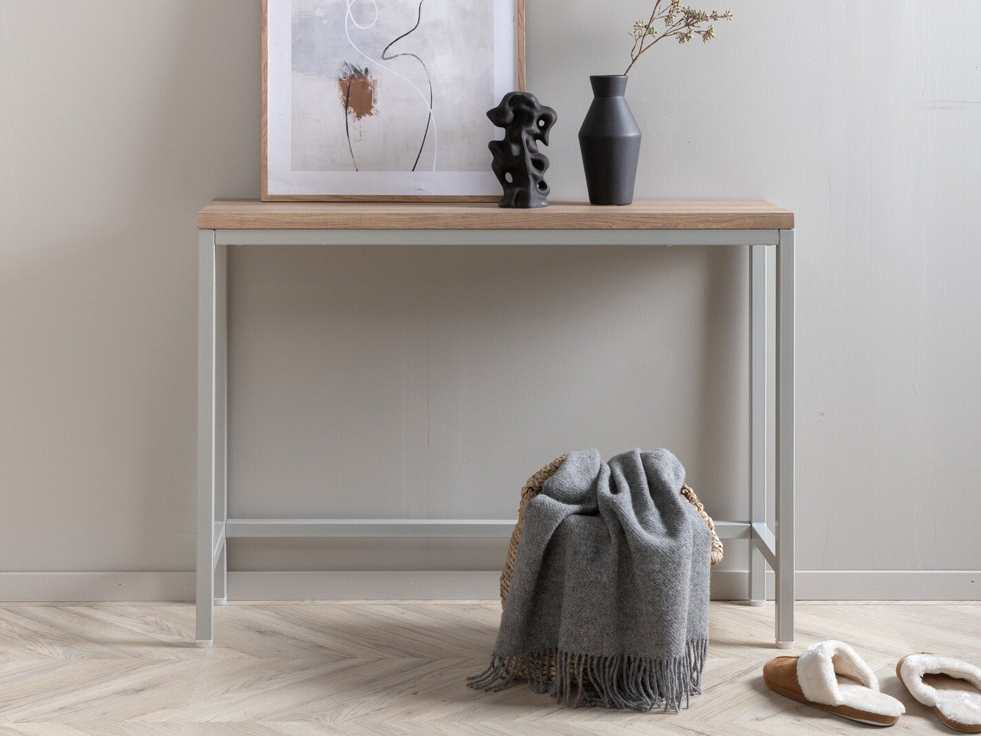 Console table Dallas 2468 (Grey + Light wood)