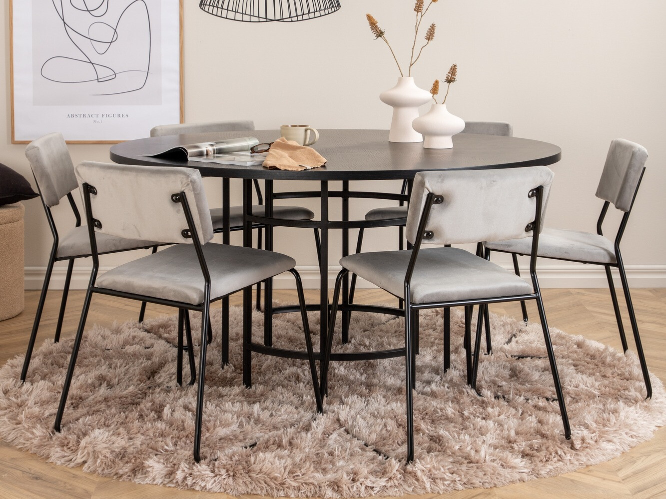 Dining set Dallas 2399 (Black + Grey)