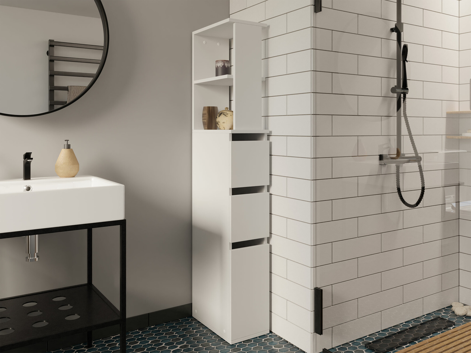 Freestanding bathroom cabinet Comfivo Ova