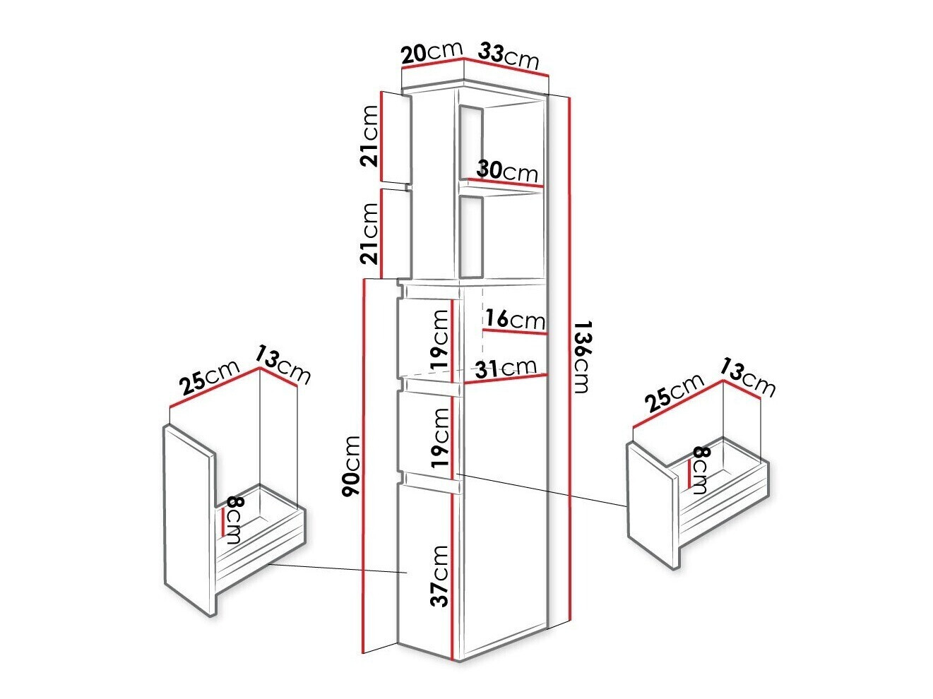 Standing bathroom cabinet Comfivo Ova