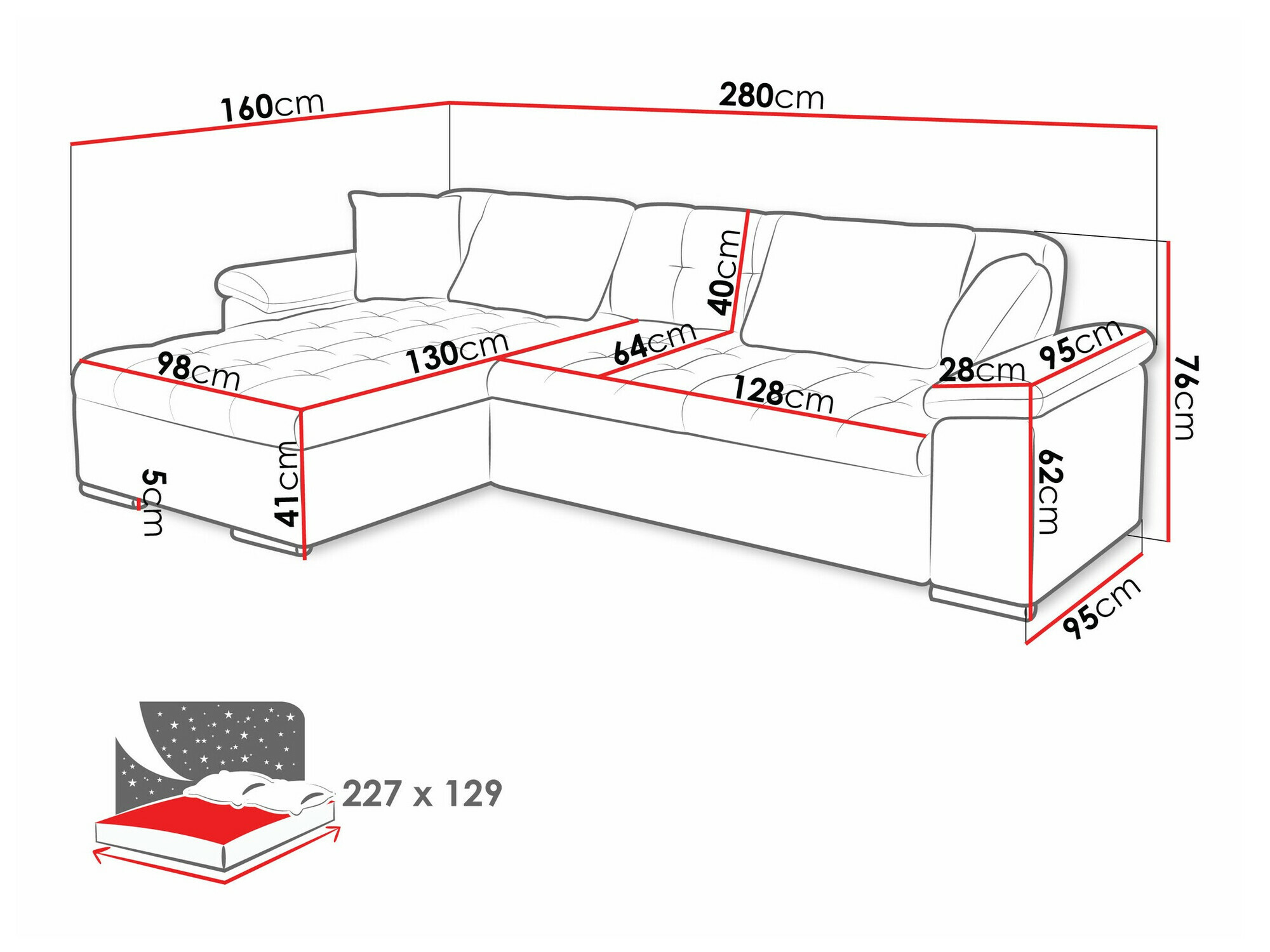 Corner sofa Comfivo Mica II (Baloo 2074)