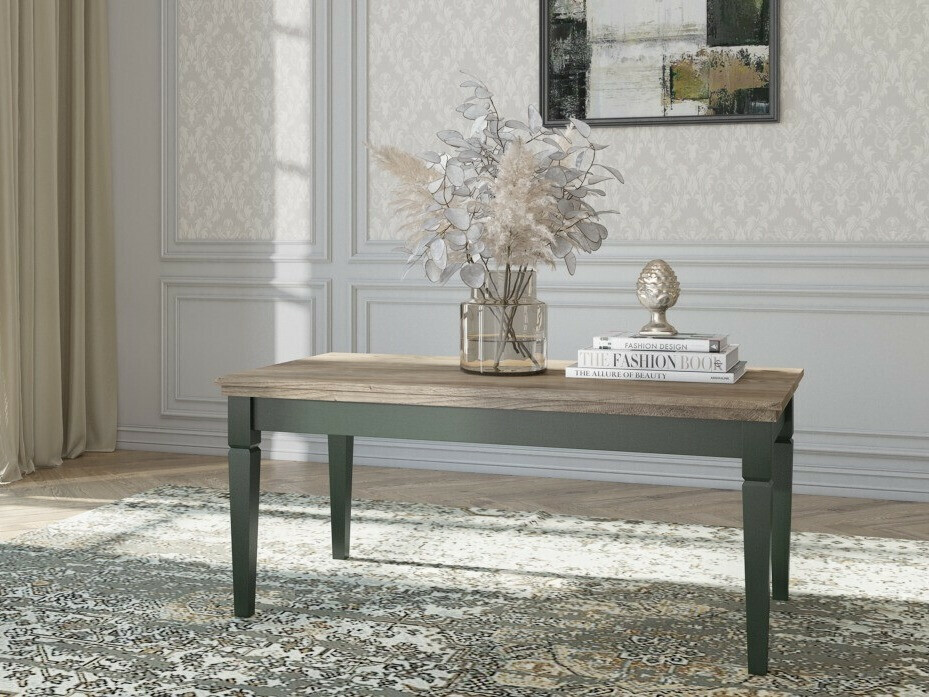 Coffee table Tolnue 108 (Dark green + Lefkas oak)