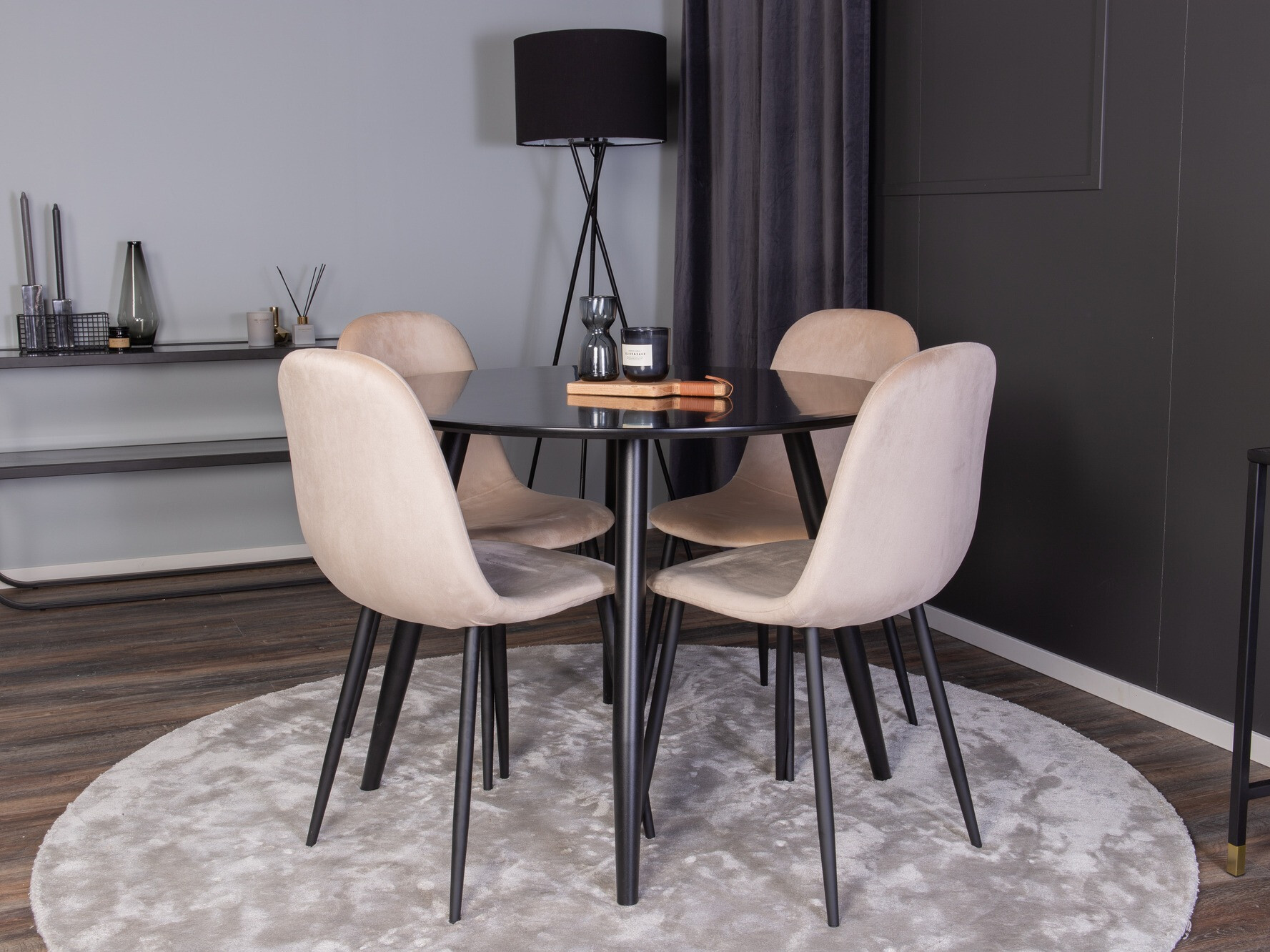 Dining set Dallas 348 (Beige + Black)