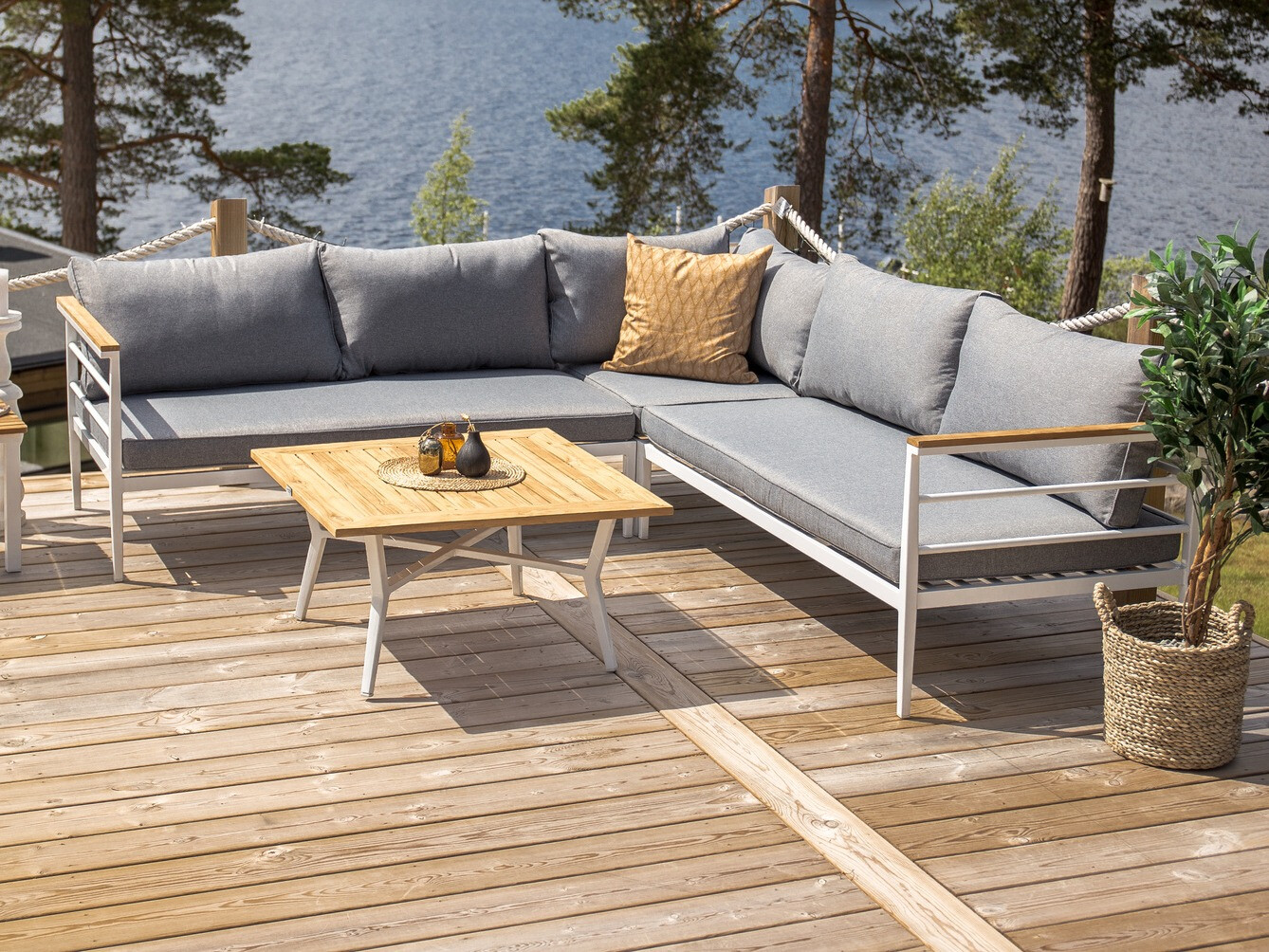 Outdoor furniture set Dallas 525 (White + Grey)