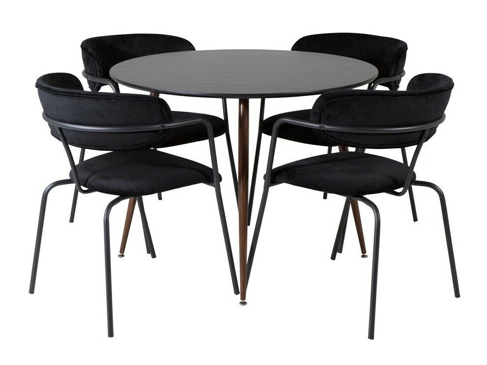 Dining set Dallas 285 (Black + Nut)