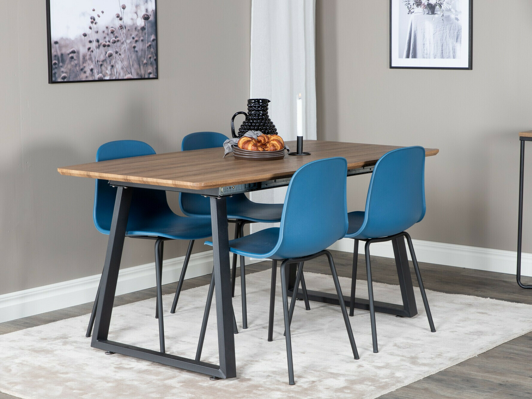 Dining set Dallas 333 (Blue + Black)