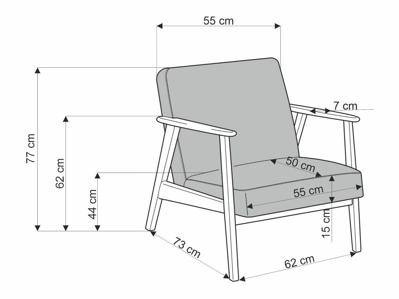 Armchair Houston 2116 (Beige + Walnut)