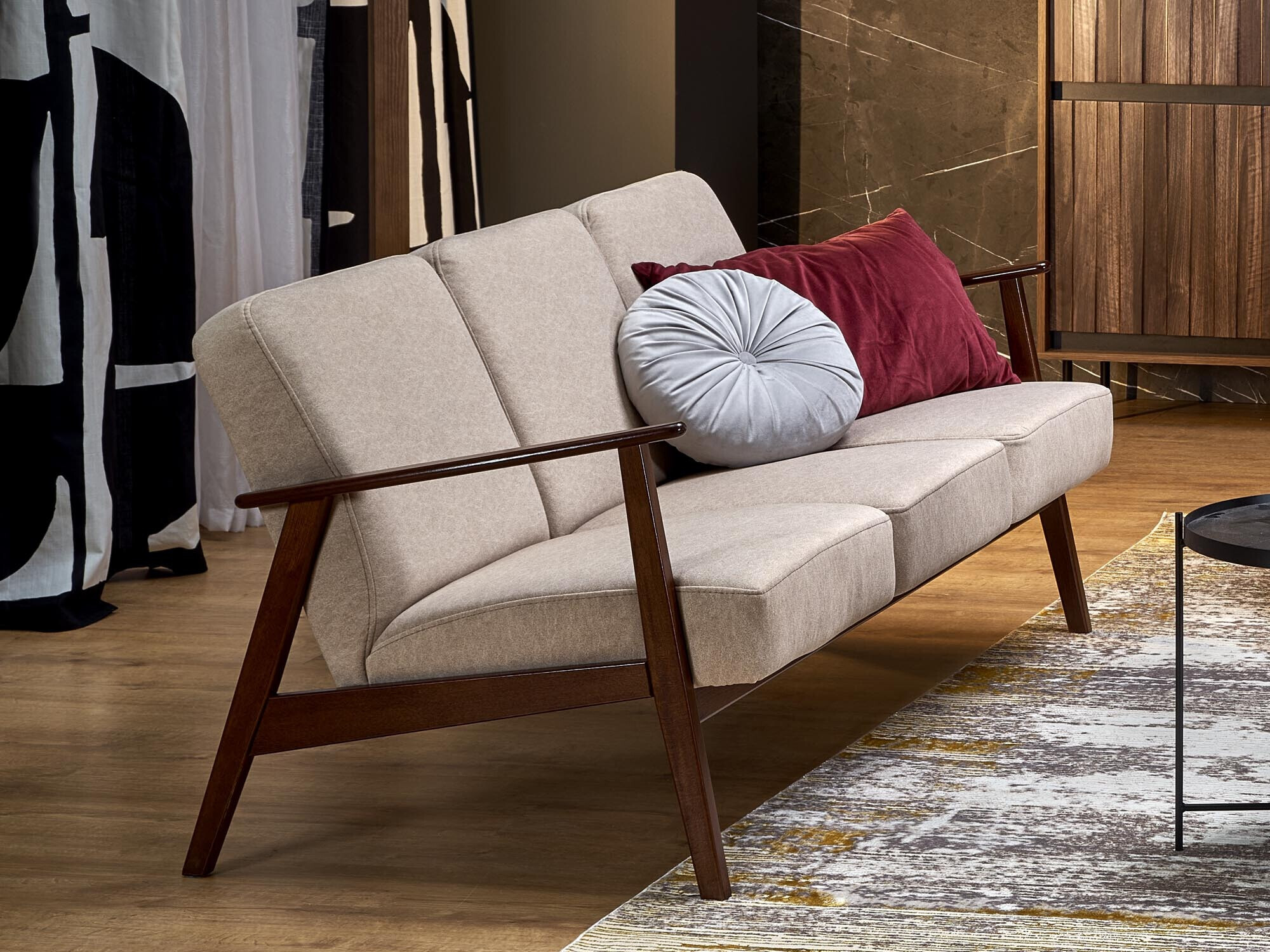 Sofa Houston 2117 (Beige + Walnut)