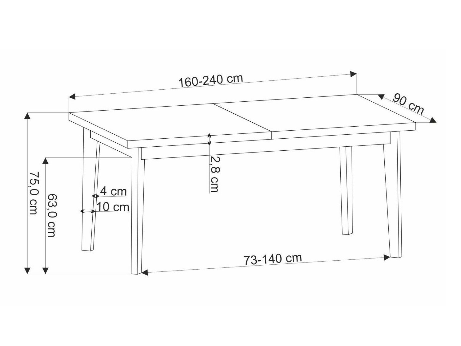 Table Houston 1751 (Black + Oak)