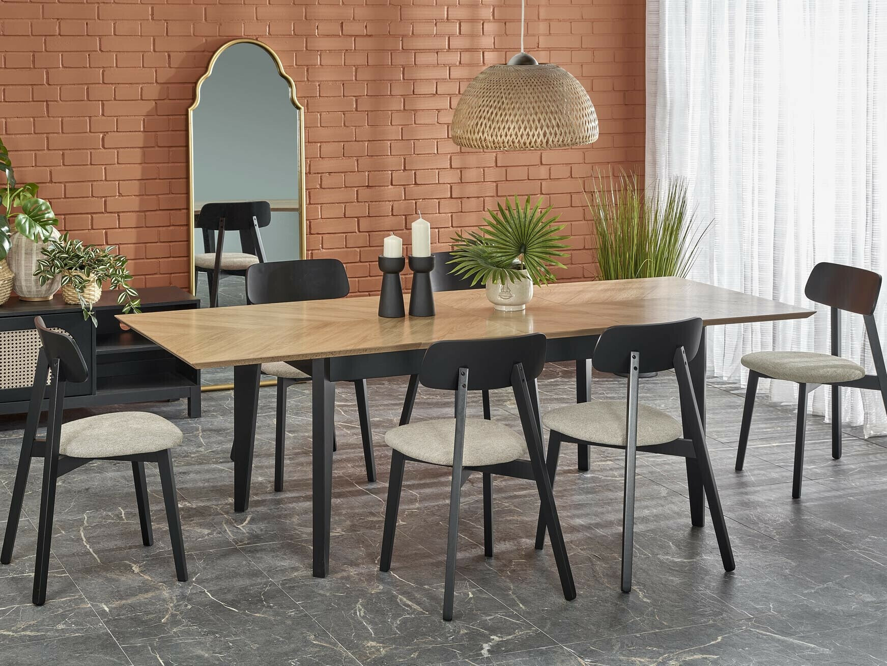Table Houston 1751 (Black + Oak)