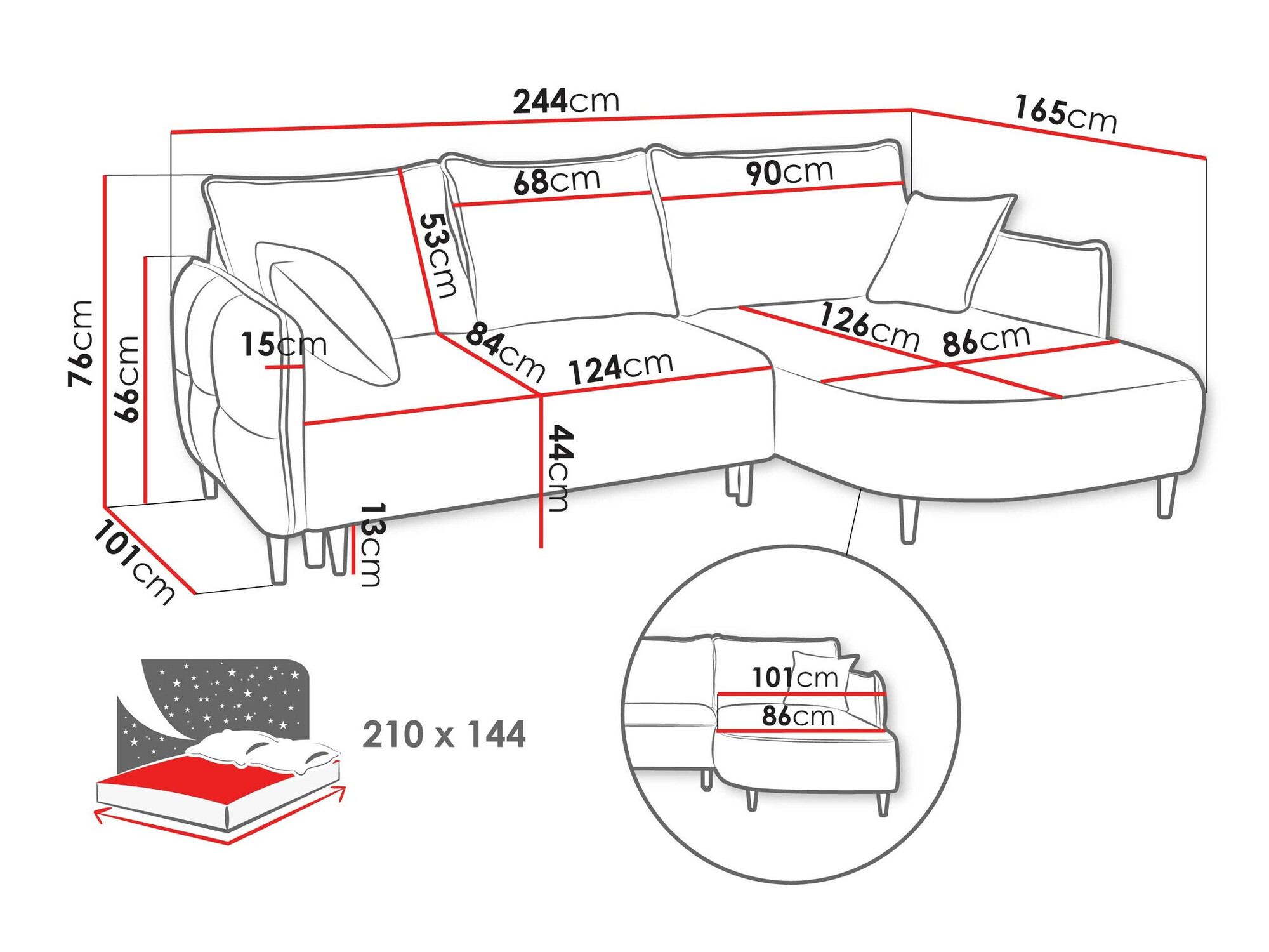 Corner sofa TrendyNest Ocelis (Onega 11)
