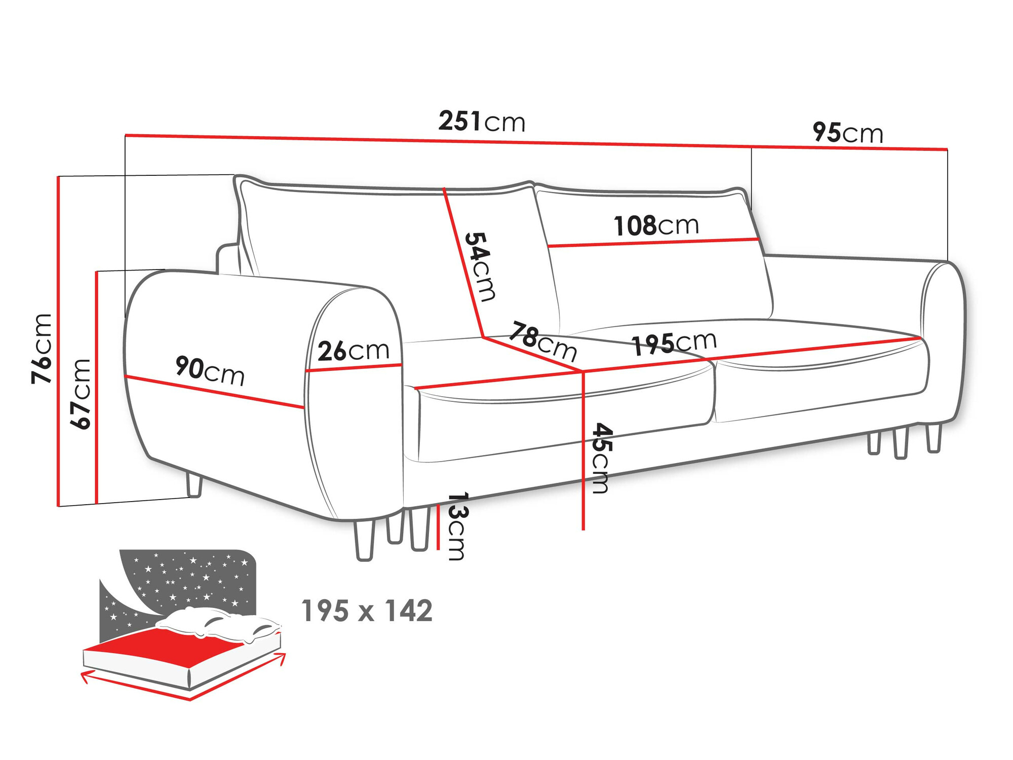Sofa bed TrendyNest Cervalis (Onega 07)
