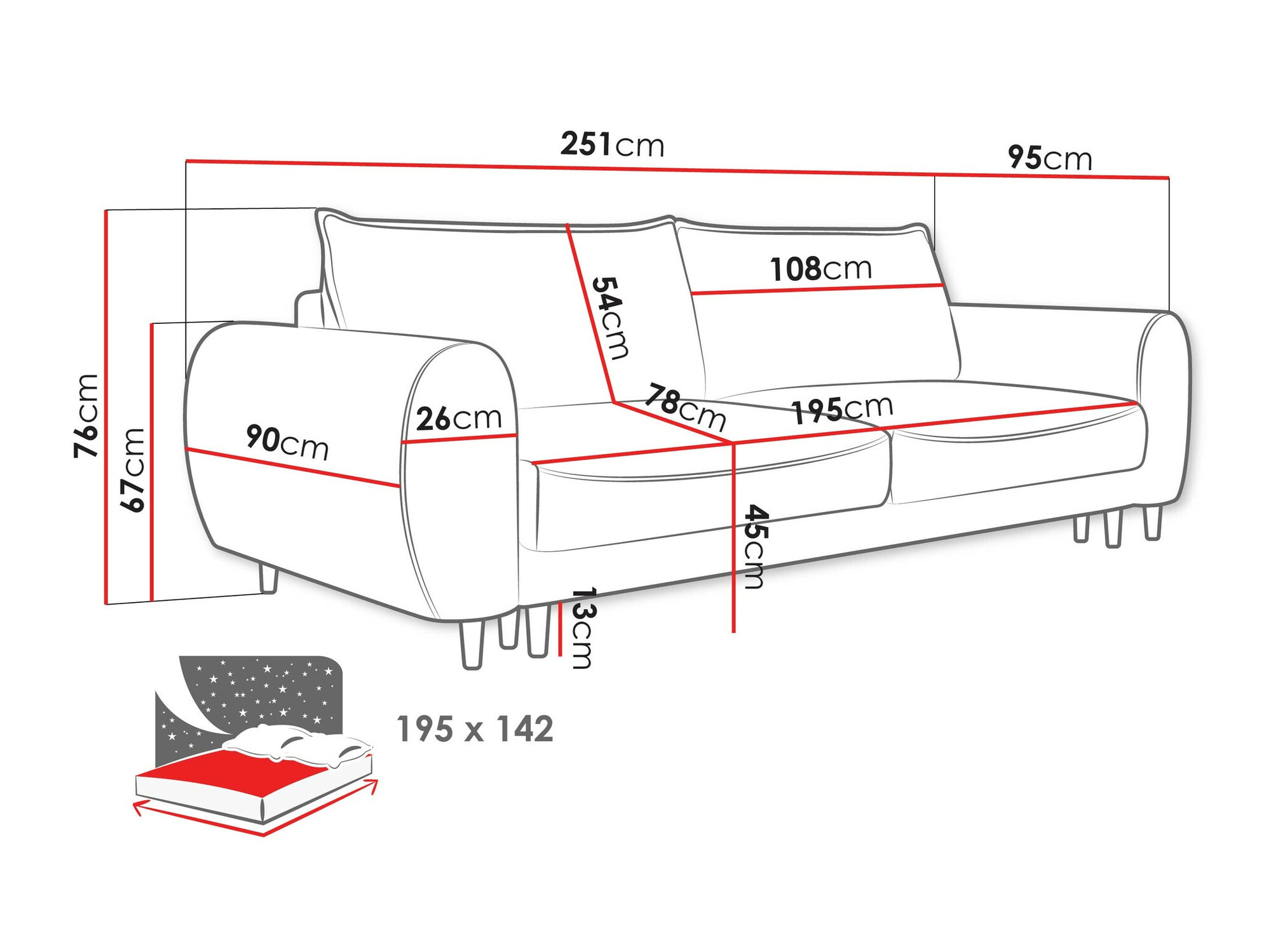 Sofa bed TrendyNest Cervalis (Onega 10)