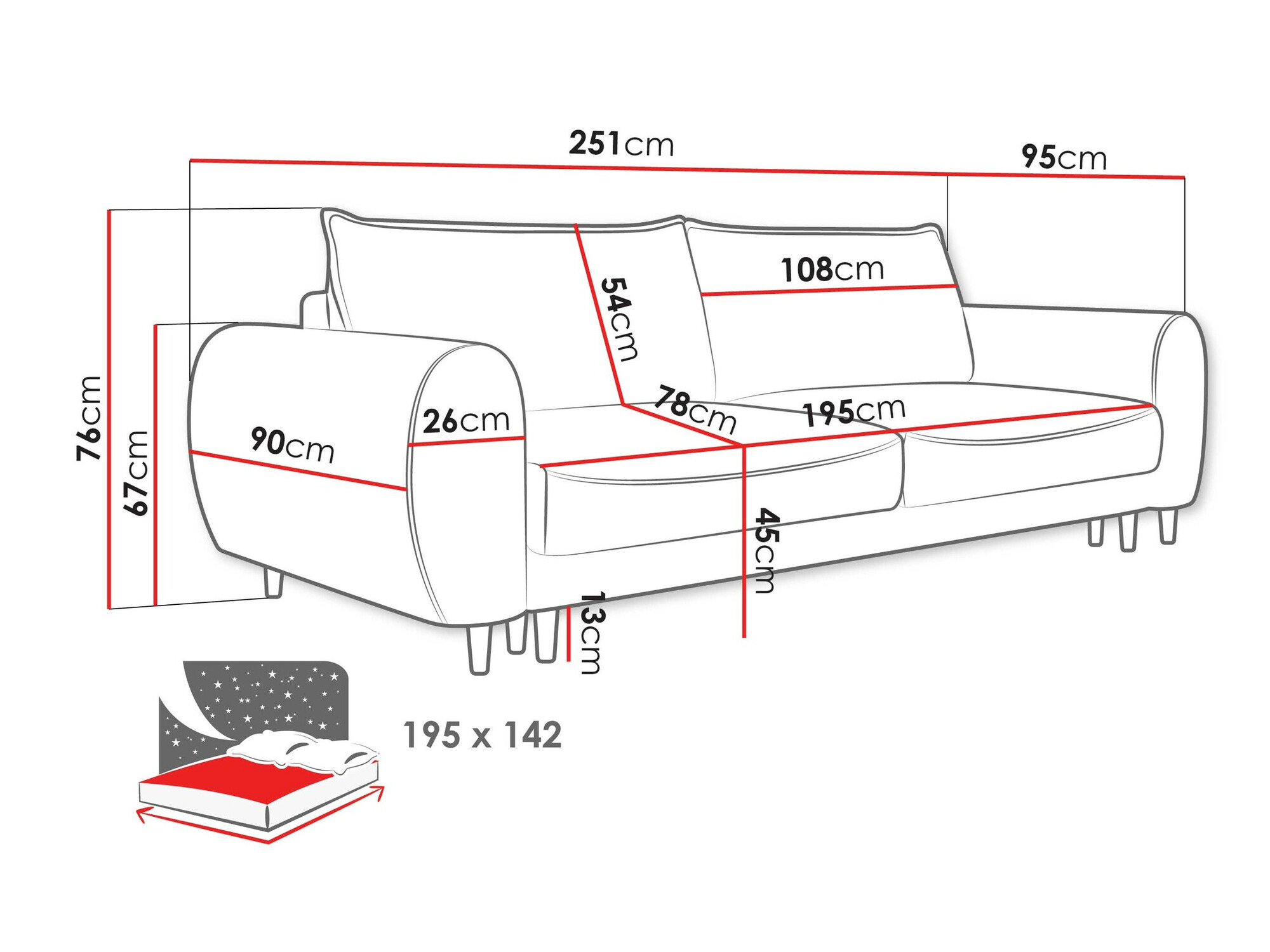 Sofa bed TrendyNest Cervalis (Onega 11)